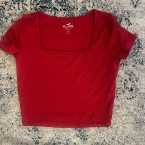 Hollister Red Ribbed Top